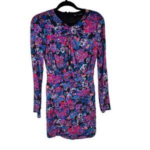 Zara Floral Print Cut Out Twist Front‎ Long Sleeve Dress